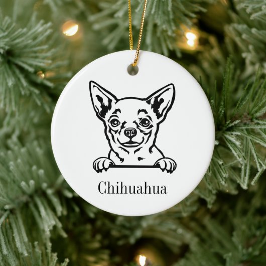Chihuahua hond Gepersonaliseerd Huisdier Ornament, Keramisch Ornament (Boom)