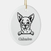 Chihuahua hond Gepersonaliseerd Huisdier Ornament, Keramisch Ornament (Rechts)