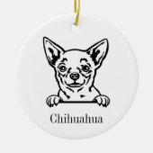 Chihuahua hond Gepersonaliseerd Huisdier Ornament, Keramisch Ornament (Voorkant)