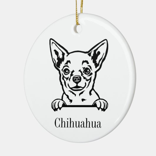 Chihuahua hond Gepersonaliseerd Huisdier Ornament, Keramisch Ornament (Links)