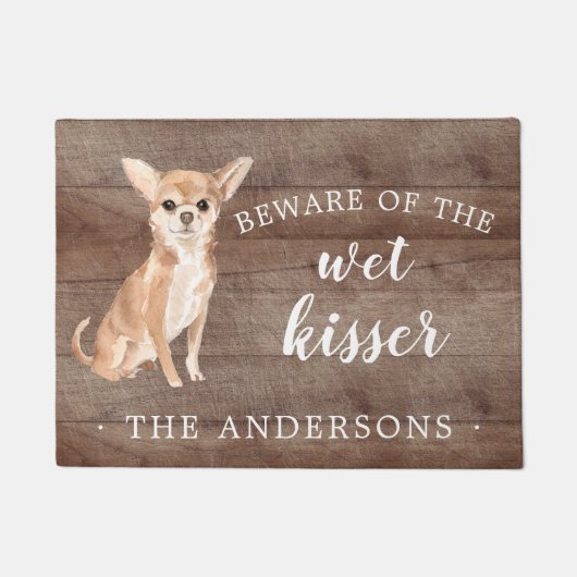 Chihuahua Hond Gepersonaliseerde Deurmat (Voorkant)