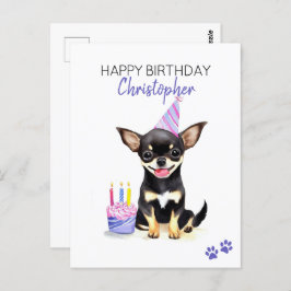 Chihuahua Hond Gepersonaliseerde Gelukkige Verjaar Briefkaart