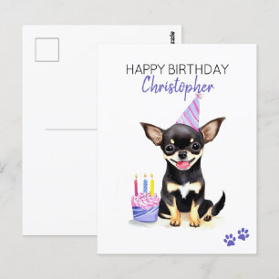 Chihuahua Hond Gepersonaliseerde Gelukkige Verjaar Briefkaart