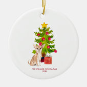 Chihuahua hond gepersonaliseerde Kerstmis Keramisch Ornament (Voorkant)