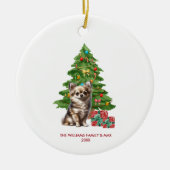 Chihuahua hond gepersonaliseerde Kerstmis Keramisch Ornament (Voorkant)