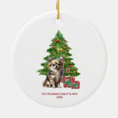 Chihuahua hond gepersonaliseerde Kerstmis Keramisch Ornament (Achterkant)
