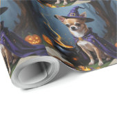 Chihuahua hond grillige Halloween schilderij Cadeaupapier (Rol Hoek)