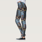 Chihuahua hond grillige Halloween schilderij Leggings (Links)