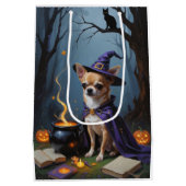 Chihuahua hond grillige Halloween schilderij Medium Cadeauzakje (Achterkant)