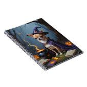 Chihuahua hond grillige Halloween schilderij Notitieboek (Rechterzijde)