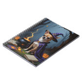 Chihuahua hond grillige Halloween schilderij Notitieboek (Linkerzijde)