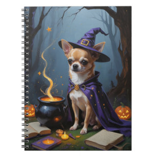 Chihuahua hond grillige Halloween schilderij Notitieboek