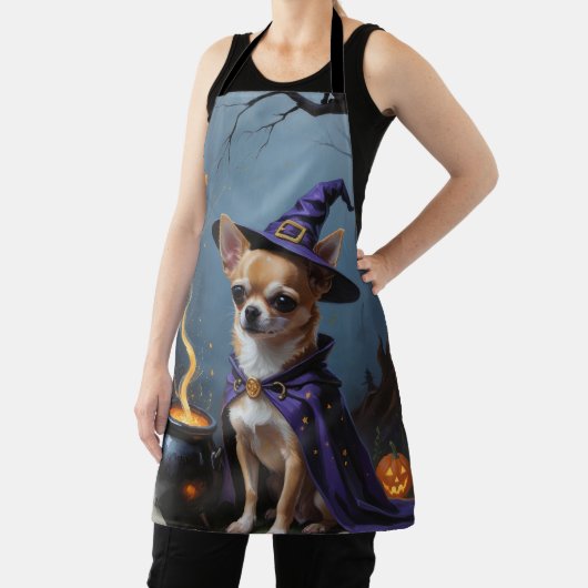 Chihuahua hond grillige Halloween schilderij Schort (Insitu)