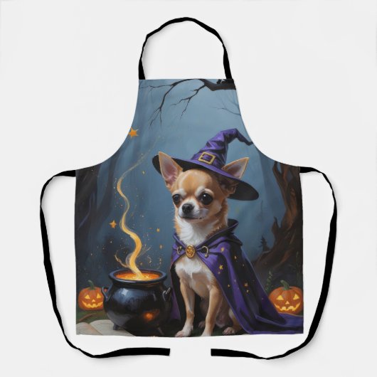 Chihuahua hond grillige Halloween schilderij Schort (Voorkant)