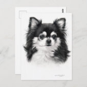 Chihuahua hond hand geschilderd kunstwerk briefkaart (Voorkant / Achterkant)