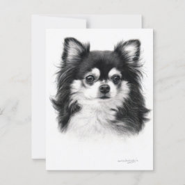 Chihuahua hond hand geschilderd kunstwerk briefkaart