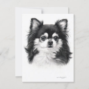 Chihuahua hond hand geschilderd kunstwerk briefkaart