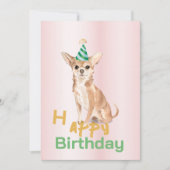 Chihuahua Hond Happy Birthday Party Uitnodiging (Voorkant)