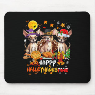 Chihuahua Hond Happy Halloween Thanksgiving Merry  Muismat