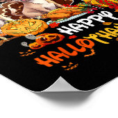 Chihuahua Hond Happy Halloween Thanksgiving Merry  Poster (Hoek)