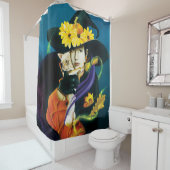 Chihuahua Hond Heks Halloween Douchegordijn (In situ)