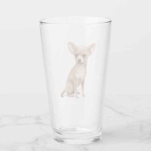 Chihuahua Hond Huisdier Dier Glas (Achterkant)