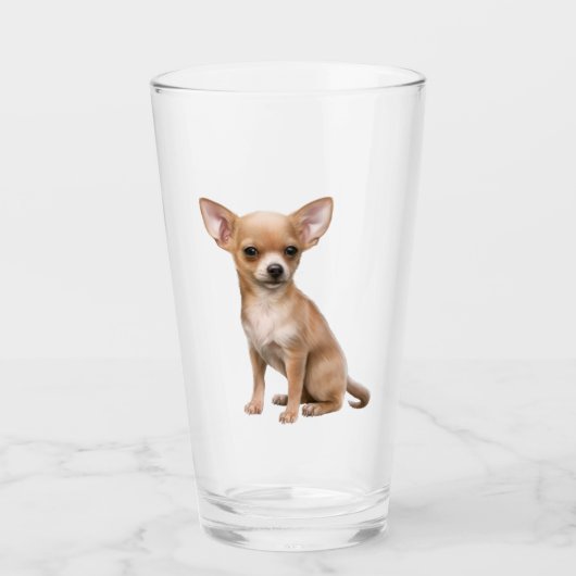Chihuahua Hond Huisdier Dier Glas (Voorkant)