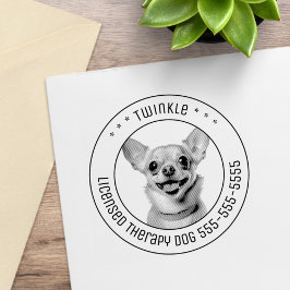 Chihuahua Hond Huisdier Foto Rond Rubberstempel