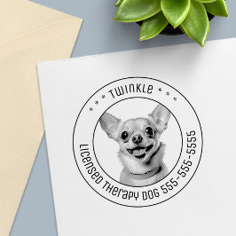Chihuahua Hond Huisdier Foto Rond Zelfinktende Stempel