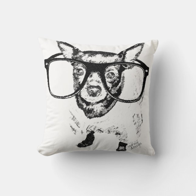 Chihuahua-hond Illustratie Tekening Kussen (Voorkant)