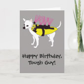 Chihuahua Hond in een Coyote Jas Grappige Verjaard Kaart (Voorkant)