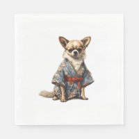 Chihuahua hond in Japanse Kimono Robe illustratie