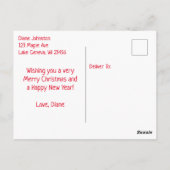 Chihuahua Hond in Santa Hat Kerstmis Briefkaart (Achterkant)