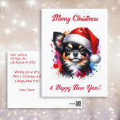 Chihuahua Hond in Santa Hat Kerstmis Briefkaart