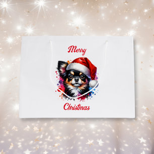Chihuahua Hond in Santa Hat Kerstmis Groot Cadeauzakje