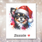 Chihuahua Hond in Santa Hat Kerstmis Sticker