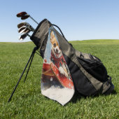 Chihuahua Hond in Sledge Laat het Sneeuw Kerstmis Golfhanddoek (Groen)