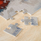 Chihuahua Hond in Sledge Laat het Sneeuw Kerstmis Legpuzzel (Zijkant)