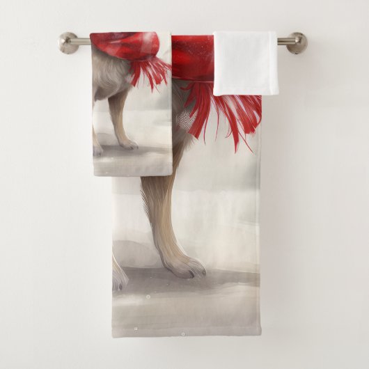 Chihuahua Hond in Sneeuw Kerstmis Bad Handdoek (Insitu)