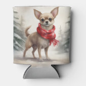 Chihuahua Hond in Sneeuw Kerstmis Blikjeskoeler (Voorkant)