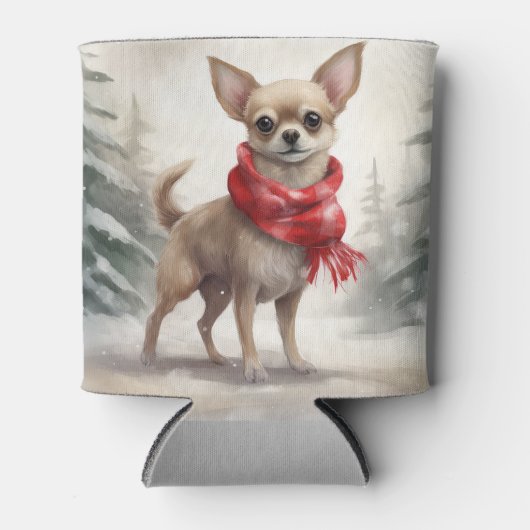Chihuahua Hond in Sneeuw Kerstmis Blikjeskoeler (Voorkant)