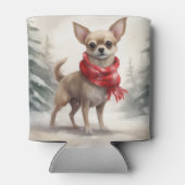 Chihuahua Hond in Sneeuw Kerstmis Blikjeskoeler (Achterkant)