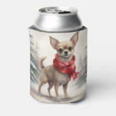 Chihuahua Hond in Sneeuw Kerstmis Blikjeskoeler (Blikje Achterkant)