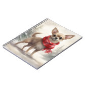 Chihuahua Hond in Sneeuw Kerstmis Notitieboek (Linkerzijde)