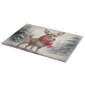 Chihuahua Hond in Sneeuw Kerstmis Snijplank (Hoek)