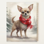 Chihuahua-hond in sneeuw met Kerstmis Planner (Achterkant)