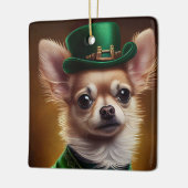Chihuahua-hond in St. Patrick's Day-jurk Keramisch Ornament (Links)