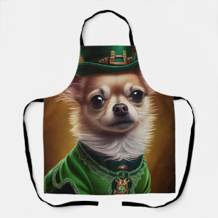 Chihuahua-hond in St. Patrick's Day-jurk Schort