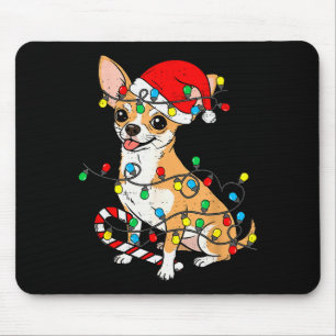 Chihuahua-hond kerstlichtjes Kerstman Kerstmis hui Muismat
