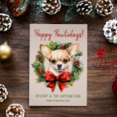 Chihuahua Hond Kerstmis Gelukkige Pawholidays Feestdagenkaart